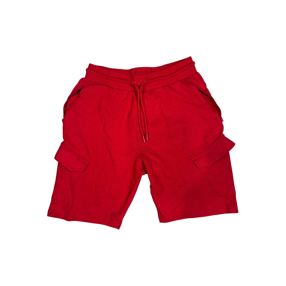 Seven Souls Cargo Shorts Red Mens Large Fleece Drawstring Athletic Casual